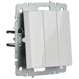 Выключатель 3-кл. СП BRITE ВС10-3-0-БрБ 10А механизм бел. IEK BR-V30-0-10-K01