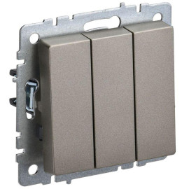 Выключатель 3-кл. СП BRITE ВС10-3-0-БрШ 10А механизм шампань IEK BR-V30-0-10-K37