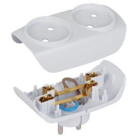 Разветвитель 2-м без заземл. 16А IP20 SP-2-W бел. Эра C0045520