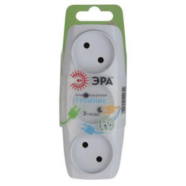 Разветвитель 3-м без заземл. 16А IP20 SP-3-W бел. Эра C0045527