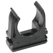 Держатель для труб (клипса) CF16 с защелкой черн. ELASTA IEK CTA10D-CF16-K02-100