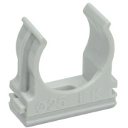 Держатель для труб (клипса) CF25 с защелкой ELASTA IEK CTA10D-CF25-K41-100