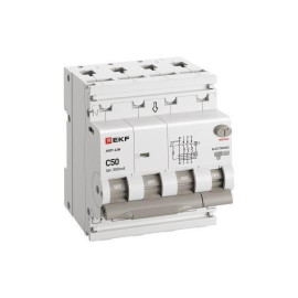 Выключатель автоматический дифференциального тока 4п (3P+N) C 50А 300мА тип A 6кА АВДТ-63N электронный PROxima EKF D63N46EA50C300