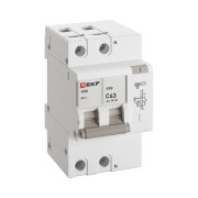 Выключатель автоматический дифференциального тока C 63А 30мА тип AC 6кА АД-2 (электрон.) защита 270В PROxima EKF DA2-6-63-30-pro