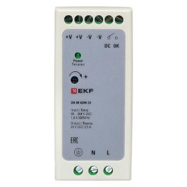 Блок питания на DIN-рейку 60Вт 220В AC/24В DC постоянного тока EKF DR-M-60W-24