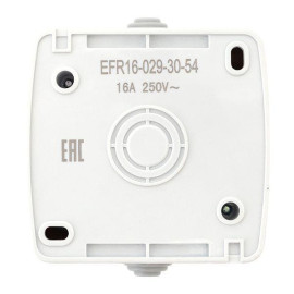 Розетка 1-м ОП Мурманск 16А IP54 с заземл. защ. шторки с крышкой сер. EKF EFR16-029-30-54