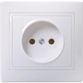 Розетка 1-м СП Кварта 10А IP20 без заземл. без защ. шторок бел. GENERICA ERK13-K01-10-DM