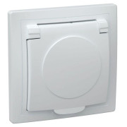 Розетка 1-м СП Кварта РСб10-3-КБ 16А IP20 с заземл. с крышкой бел. GENERICA ERK15-K01-16-DM