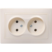 Розетка 2-м СП Кварта 10А IP20 без заземл. без защ. шторок крем. GENERICA ERK23-K33-10-DM