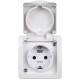 Розетка 1-м ОП Гермес Plus РСб20-3-ГПБб 16А IP54 с заземл. с крышкой бел. IEK ERMP12-K01-16-54-EC