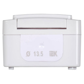 Розетка 1-м ОП Гермес Plus РСб20-3-ГПБб 16А IP54 с заземл. с крышкой бел. IEK ERMP12-K01-16-54-EC