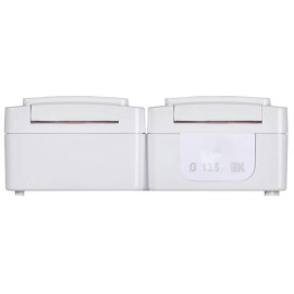 Розетка 2-м ОП Гермес Plus РСб22-3-ГПБб 16А IP54 с заземл. с крышкой бел. IEK ERMP22-K01-16-54-EC