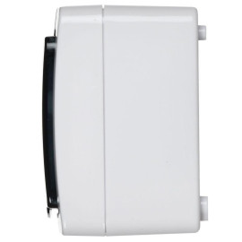 Розетка 2-м ОП Гермес Plus РСб22-3-ГПБд 16А IP54 с заземл. с дым. крышкой бел. IEK ERMP22-K03-16-54-EC