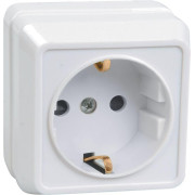 Розетка 1-м ОП Октава РС20-3-ОБ 16А IP20 с заземл. бел. GENERICA ERO11-K01-16-DC