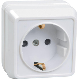 Розетка 1-м ОП Октава РС20-3-ОБ 16А IP20 с заземл. бел. GENERICA ERO11-K01-16-DC