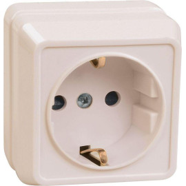 Розетка 1-м ОП Октава РС20-3-ОКм 16А IP20 с заземл. крем. GENERICA ERO11-K33-16-DC