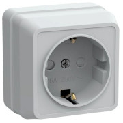 Розетка 1-м ОП Октава РСш20-3-ОБ 16А IP20 с заземл. защ. шторки бел. GENERICA ERO14-K01-16-DC