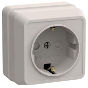 Розетка 1-м ОП Октава РСш20-3-ОКм 16А IP20 с заземл. защ. шторки крем. GENERICA ERO14-K33-16-DC