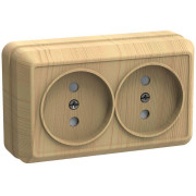 Розетка 2-м ОП Октава 10А IP20 без заземл. сосна GENERICA ERO20-K03-10-DC