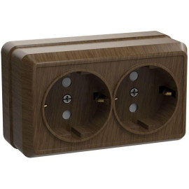 Розетка 2-м ОП Октава РС22-3-ОД 16А IP20 с заземл. дуб GENERICA ERO21-K04-16-DC
