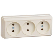 Розетка 3-м ОП Октава 10А IP20 без заземл. крем. GENERICA ERO30-K33-10-DC