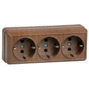Розетка 3-м ОП Октава РС23-3-ОД 16А IP20 с заземл. дуб GENERICA ERO31-K04-16-DC