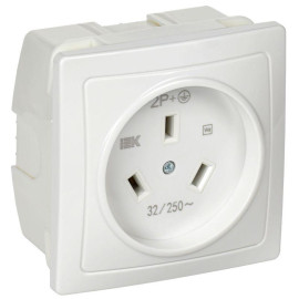 Розетка 1-м СП Рпл11-К 32А IP20 разборная для плиты с заземл. бел. IEK ERP11-032-K01