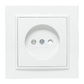 Розетка 1-м СП Минск 10А IP20 без заземл. защ. шторки бел. Basic EKF ERR10-022-100