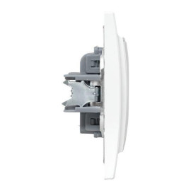 Розетка 1-м СП Минск 10А IP20 без заземл. защ. шторки бел. Basic EKF ERR10-022-100