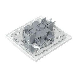 Розетка 1-м СП Минск 10А IP20 без заземл. защ. шторки бел. Basic EKF ERR10-022-100