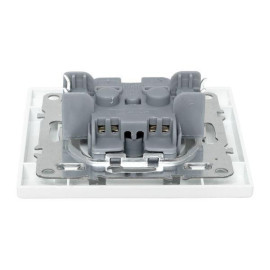 Розетка 1-м СП Минск 10А IP20 без заземл. защ. шторки бел. Basic EKF ERR10-022-100