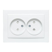 Розетка 2-м СП Минск 10А IP20 без заземл. защ. шторки бел. Basic EKF ERR10-102-100
