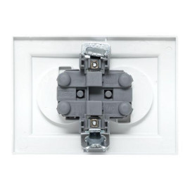 Розетка 2-м СП Минск 10А IP20 без заземл. защ. шторки бел. Basic EKF ERR10-102-100