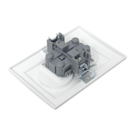 Розетка 2-м СП Минск 10А IP20 без заземл. защ. шторки бел. Basic EKF ERR10-102-100