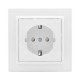 Розетка 1-м СП Минск 16А IP20 с заземл. защ. шторки бел. Basic EKF ERR16-028-100