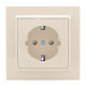 Розетка 1-м СП Минск 16А IP20 с заземл. защ. шторки беж. EKF ERR16-028-200