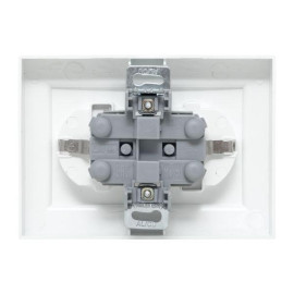 Розетка 2-м СП Минск 16А IP20 с заземл. защ. шторки бел. Basic EKF ERR16-128-100