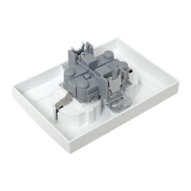 Розетка 2-м СП Минск 16А IP20 с заземл. защ. шторки бел. Basic EKF ERR16-128-100