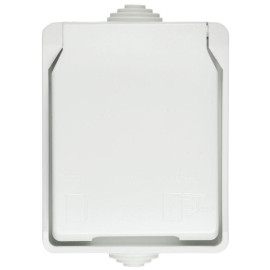 Розетка ОП Форс РСб20-3-ФБ 16А IP54 с заземл. защ. шторки бел. IEK ERS12-K01-16-54-DC