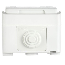 Розетка ОП Форс РСб20-3-ФБ 16А IP54 с заземл. защ. шторки бел. IEK ERS12-K01-16-54-DC