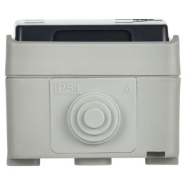 Розетка 1-м ОП Форс РСб20-3-ФСр 16А IP54 с заземл. с крышкой сер. IEK ERS12-K03-16-54-DC