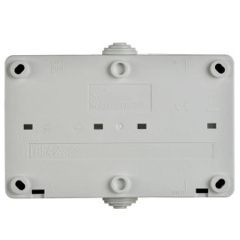 Розетка 2-м ОП Форс РСб22-3-ФСр 16А IP54 с заземл. с крышкой сер. IEK ERS22-K03-16-54-DC