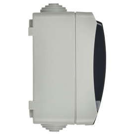 Розетка 2-м ОП Форс РСб22-3-ФСр 16А IP54 с заземл. с крышкой сер. IEK ERS22-K03-16-54-DC