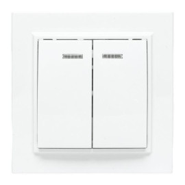 Выключатель 2-кл. СП Минск 10А IP20 с индикатором бел. Basic EKF ERV10-123-10