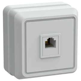 Розетка телефонная 1-м ОП Октава РТ20-ОБ IP20 бел. GENERICA ETO10-K01-DC