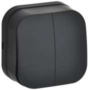 Выключатель 2-кл. ОП GLORY ВС20-2-0-ХЧм 10А черн. матов. IEK EVH20-K02M-10