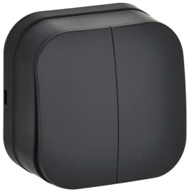 Выключатель 2-кл. ОП GLORY ВС20-2-0-ХЧм 10А черн. матов. IEK EVH20-K02M-10