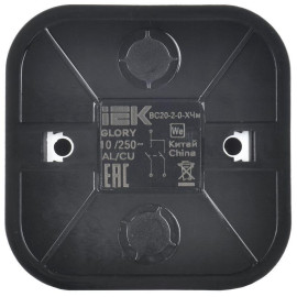 Выключатель 2-кл. ОП GLORY ВС20-2-0-ХЧм 10А черн. матов. IEK EVH20-K02M-10