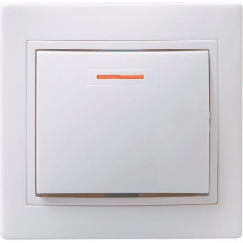 Выключатель 1-кл. СП Кварта 10А IP20 ВС10-1-1-КБ с индикацией бел. GENERICA EVK11-K01-10-DM