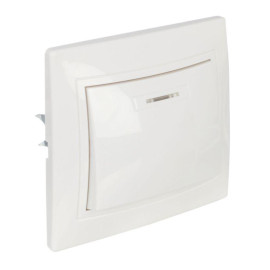 Выключатель 1-кл. СП Кварта 10А IP20 ВС10-1-1-КБ с индикацией бел. GENERICA EVK11-K01-10-DM